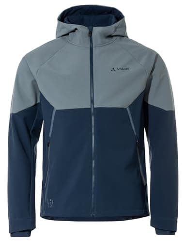 VAUDE Softshell Fahrradjacke Herren Qimsa – Wasserdichte & atmungsaktive Softshelljacke Herren, reflektierende Details, ideal fürs Radfahren im Herbst & Winter - in Grau, Größe: XL