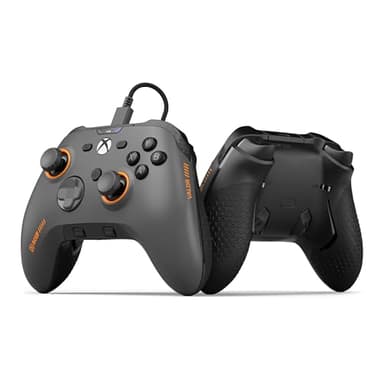 SCUF Valor PRO Xbox-Performance-Controller mit Kabel – Anpassbare Rücken-Paddles, Sofort-Triggern, Hall-Effekt-Daumenstifte, Audio-Steuerungen, Xbox Series X|S, Xbox One, Windows PC – Stahl Grau