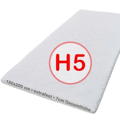 Crownmiller Titan 180x200cm extrafest XXL 7-Zonen Topper | individuelle Druckentlastung | Bezug waschbar bis 60 Grad | Oeko-TEX® 100