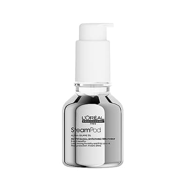 L'Oréal Professionnel SteamPod Glättungskonzentrat für alle Haartypen, Verwendbar mit allen Glätteisen, Schutz vor Hitze bis 230°C und hoher Luftfeuchtigkeit, Anti-Frizz, Schnelleres Styling, 50 ml