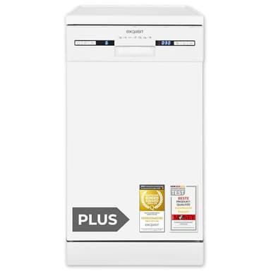 Exquisit PLUS Geschirrspüler 45 cm, Unterbaufähig, 9 Maßgedecke, 9 Liter, ECO-Programm, Startzeitvorwahl, GSP59309-030E weiss