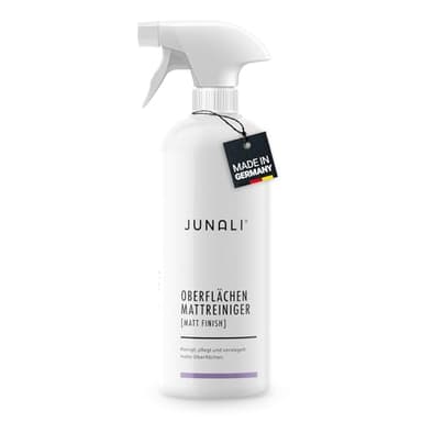 JUNALI Oberflächen Mattreiniger, reinigt, pflegt empfindliche Oberflächen, antistatisch mit Perl Effekt, für mattlackierte oder pulverbeschichtete Möbel (1x 500 ml Matt)