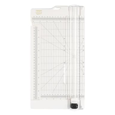 Vaessen Creative | Papierschneider und Falzbrett 2in1 | Schneidemaschine Papier | Schneidet bis zu A3 Papiergröße | Guillotine, Scrapbook, Hebelschneider | 30,5 x 15 cm | Weiß