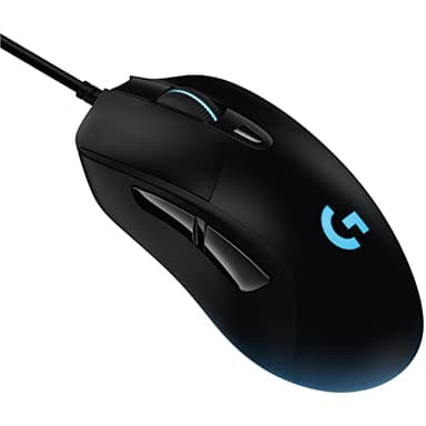 Logitech G403 HERO Gaming-Maus mit HERO 25K DPI Sensor, LIGHTSYNC RGB, geringes Gewicht von 87g und optionales 10g Gewicht, geflochtenes Kabel, PC/Mac - Schwarz