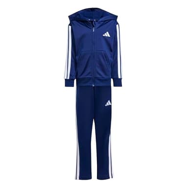 adidas Unisex Kids ESSENTIALS 3 STRIPES TRACKSUIT, dark blue/white, 4-5 Years
