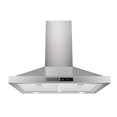 FIREGAS Dunstabzugshaube 60 cm, 335m³/h Wandhaube mit Touch-Bedienung und LED-Beleuchtung, Abluft und Umluft Dunstabzug mit 3 Leistungsstufen Energieklasse A, leise, Edelstahl