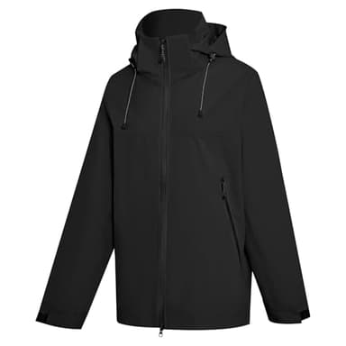 PONCEAU Damen Wasserdicht Regenjacke Leichte Wasserdicht Outdoorjacke Atmungsaktiv & Winddicht, Verstellbare Kapuze & Ärmelbündchen zum Wandern Reisen Treking Fahrrad
