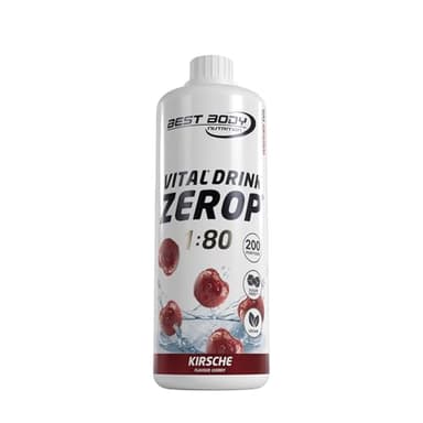 Best Body Nutrition Vital Drink ZEROP® - Kirsche, Original Getränkekonzentrat - Sirup - zuckerfrei, 1:80 ergibt 80 Liter Fertiggetränk, 1000 ml