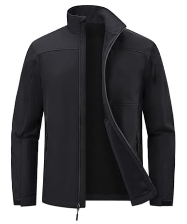 Huayuzh Softshelljacke für Herren Winterjacke Wasserdicht Winddicht Warme Fleece Gefüttert Outdoor Wandern Camping Schwarz XL