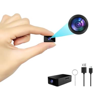 cuoum Mini Kamera-1080P HD Mini-Kamera mit Akku, 120°Weitwinkel Kleine Kamera, EIN Tasten Bedienung Mini Cam, Tragbare Mini Video Camera für Babys, Haustiere, Innen und Außen, Ohne WLAN/Bluetooth/APP