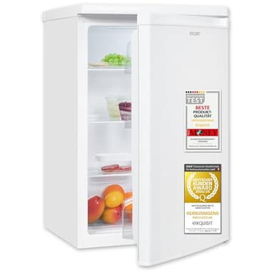 Exquisit Kühlschrank ohne Gefrierfach, 127 Liter, 55 cm Breit, Freistehend, Kompakt, Temperaturregelung, LED-Licht, KS516-V-040E weiss
