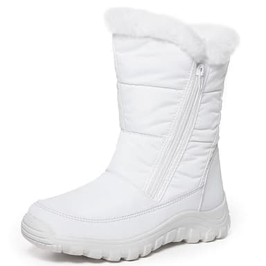 Polar Damen Winterstiefel – Mit Doppeltem Reißverschluss & Einstiegshilfe – Wasserdichtes Nylon – Dick Gefuttert mit Kunstfell – Memory Foam – Fur Regen & Schnee - EU40