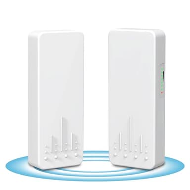 Drahtlose Brücke für den Außenbereich, NICGIGA 5,8 G 3 km Übertragung, WiFi Point-to-Point Wireless Ethernet Bridge Router, mit 2 100 Mbit/s RJ45-LAN-Ports, 2er-Pack CPE, Plug and Play.