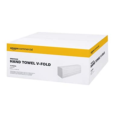 AmazonCommercial Einfach gefaltete Papierhandtücher( V-Falz ZZ-Falz) 2-lagiger Zellstoff 3990 Blatt (15 Packungen à 266 Blatt) Blattgröße: 22 x 21cm kompatibel mit H3-Spendern