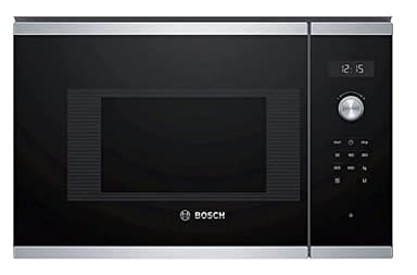 Bosch BFL524MS0 Serie 6 Einbau-Mikrowelle, 38 x 60 cm, 800 W, Drehteller 25,5cm, Türanschlag Links, AutoPilot 7 7 Automatikprogramme, Reinigungsunterstützung, LED-Touchdisplay, Edelstahl