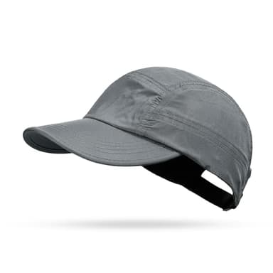 CLAPE 5 Panel Baseball Cap Schnelltrocknend Basecap UV Schutz Sport Kappe Quick Dry Running Cap Outdoor Sun Cap Unstructured Hats Grey WBBC3