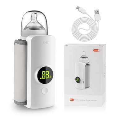 FlaschenwäRmer Baby Unterwegs,Tragbarer FlaschenwäRmer Baby Mit Lcd-Display,Mobiler FlaschenwäRmer Baby Mit 6000mah, 48h DäMmung, Portable Babyflaschen WäRmer Fur Travel