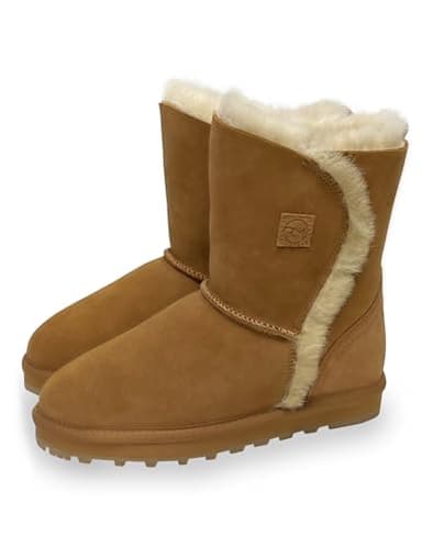 Rohn Moden Lammfell Boots Helsinki für Damen, Winter-Stiefel aus 100% Lammfell, warme Schneeschuhe (numeric_36) (numeric_39)