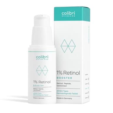 colibri skincare 1% Retinol Booster 30ml - lässt die Haut glatter und strahlender aussehen - liposomal verkapseltes Retinol für sichtbare Ergebnisse - Made in Germany