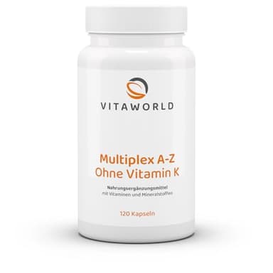3er Pack Vita World Multivitamin A-Z ohne Vitamin K Jodfrei 3 x 120 Kapseln Vegan Apotheker-Herstellung
