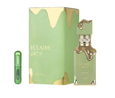 Lattafa Eclaire Pistache Eau de Parfum 100 ml | Arabisches Unisex-Parfum mit langer Haltbarkeit, inklusive nachfüllbarem Zerstäuber 5 ml, cremige Gourmand-Duftnote mit Pistazie und Vanille (Eclaire
