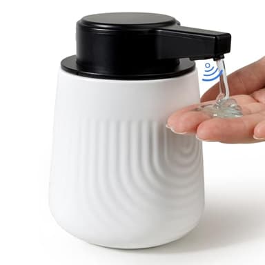 Bosilunlife Seifenspender Automatisch, 300ml Elektrischer Seifenspender mit Sensor Infrarot, No Touch Sensor Automatischer seifenspender, USB Wiederaufladbar für Küchen, Bad - Spirale Weiß