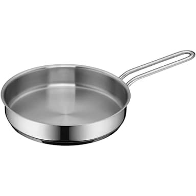 WMF Mini Bratpfanne klein 18 cm, Cromargan Edelstahl Pfanne poliert, unbeschichtet, Induktion, stapelbar, kleine Bratpfanne, ideal für kleine Portionen oder Singlehaushalte