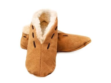 HomeOfSocks Leder Hausschuhe Herren und Damen | Obermaterial 100% Wildleder - Warme Mokassins Hüttenschuhe mit Fleece Innenfutter | Gr. 41