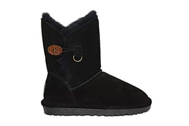 Reissner Lammfelle | Engel Stiefel LARA | Halbhohe warme Winterboots | Wildleder | Innenfutter echtes Merino Lammfell | schwarz 44
