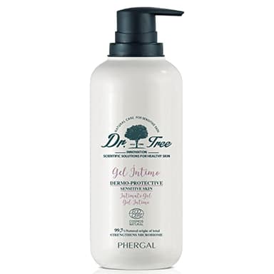Dr. Tree Hypoallergenes, Dermo Schützendes Intimgel Bio Hygiene und Feuchtigkeitsspendend Stärkt das Hautmikrobiom, Stellt die Flora Wieder her, Beseitigt Geruch und Lindert Juckreiz 400ml