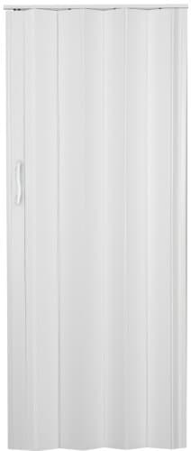 H&S Falttür Schiebetür Weiß, H. 202 cm, B. 109 cm, Doppelwandprofil, Magnetverschluss, Extrem pflegeleicht, Inkl. Montagematerial, Führungsschienen, Feuchtraum geeignet
