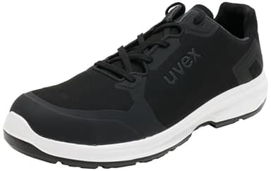 Uvex 1 Sport S3 ESD Sicherheitsschuhe für Herren - Bequeme & Atmungsaktive Arbeitsschuhe für Männer - Leichte & Ergonomische Halbschuhe Velours ,Schwarz,45 EU