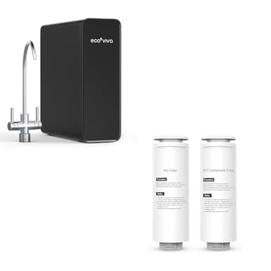 Ecoviva RO600 Schwarz Umkehrosmoseanlage Trinkwasser & RO & PCT Filterkartusche