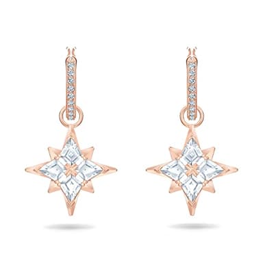 Swarovski Symbolica Drop-Ohrhänger, Stern, Weiß, Roségold-Legierungsschicht
