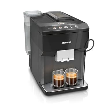 Siemens Kaffeevollautomat EQ500 classic, farbiges TFT-Display, 5 Kaffee- und Milchgetränke, Doppeltassenfunktion, einfache Reinigung, entnehmbare Brüheinheit, mit Milchschlauch, Schwarz, TP511E19