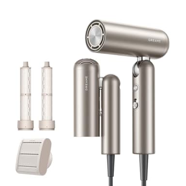 dreame Pocket Neo Hochgeschwindigkeits-Haartrockner, in 3 Formen klappbar, 300 g leicht, 110.000 U/min Motor, 300 Millionen negative Ionen/cm³, 57 °C konstante Temperatur-Titanium Gold