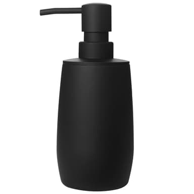 Moderne Seifenspender Schwarz Plastik Seifenspender Bad, Nachfüllbarer Spülmittelspender Küche für Badezimmer Arbeitsplatte, Soap Dispenser mit Pumpspender (Schwarz Glattes)