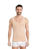 FINN Business Unterhemd Herren Ärmelloses Tank-Top - Unterziehshirt Männer aus original Lenzing® Modal Stoff - Das perfekte Achsel-Shirt unter Hemd und Anzug Hautfarbe Nude S