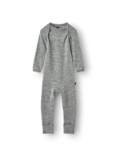 Dilling Baby Overall ohne Füße aus Merinowolle - Grau meliert 74