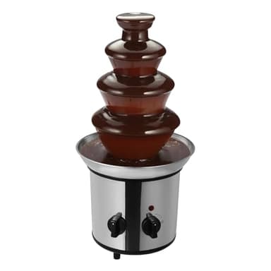 SICHENSH Elektrisch Schokolade Brunnen, 4 Etagen Edelstahl Schokobrunnen, Schokoladebrunnen Maschine mit 1.8L Fassungsvermögen, 170W Edelstahl Chocolate Fountain für Cafés, Hotels