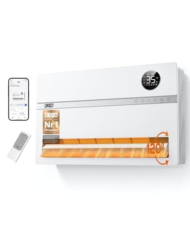 Dreo Smart Heizung Elektrisch, 2000W Elektroheizung Wandkonvektor mit Fernbedienung & App, 120° Oszillation, 5 Modus 3 Geschwindigkeit, 24H Timer, PTC Keramik Heizlüfter Energiesparend mit Thermostat