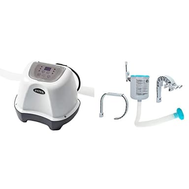 Intex 230V Krystal Clear Saltwater System CG-26664 & Oberflächenskimmer - Deluxe Oberflächenskimmer zur Wandmontage - Hängeskimmer
