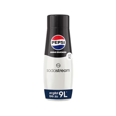 SodaStream Sirup Pepsi Zero Zucker - 1x Flasche ergibt 9 Liter Fertiggetränk, Sekundenschnell zubereitet und immer frisch, 440 ml