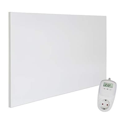 VIESTA® H600 Infrarotheizung Heizpaneel 600W 60x100cm Carbon Crystal rahmenlos Wand/Decke IP20 TÜV/GS Überhitzungsschutz 98% 70-90°C 100.000h inkl. TH10 Plug-in Thermostat sofort einsatzbereit