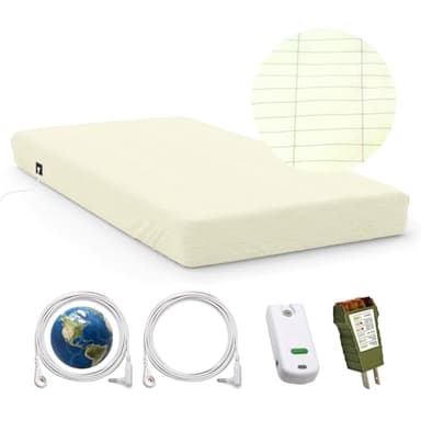 Erdungs-Spannbettlaken-Set für King-Size-Betten, 38,1 cm tiefe Tasche, Erdungs-Produkt-Tester + US-Auslass-Checker