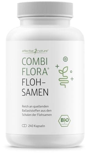 Bio-Flohsamenschalen - 240 Kapseln - 3600 mg Flohsamenschalen pro Tag - Psyllium husk - Vegan - Indische Flohsamenschalen hochdosiert - Ohne Zusatzstoffe