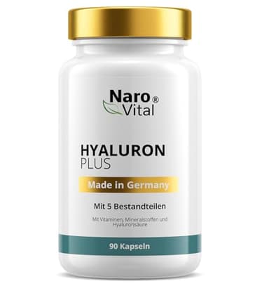Hyaluronsäure Kapseln | Hochdosiert mit 500 mg Hyaluron pro veganer Kapsel | Molekulargewicht 500-700 kDa | 90 Kapseln (3 Monate) | Unterstützung für Haut, Gelenke & Anti-Aging