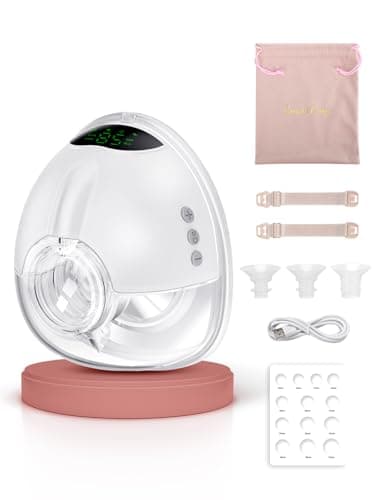 Lulia Milchpumpe Elektrisch Handsfree, Tragbare Elektrische Milchpumpe mit 4 Modi &9 Stufen, 350mmHg Starke Absaugung, BPA Frei, Freihändig Doppelmilchpumpe mit 17/19/21/24 mm Flansch (1 Pack)