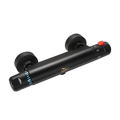 Uten Thermostat-Duscharmatur, Wandmontage, Duscharmatur, Anti-Verbrühungshahn, Heiß- und Kaltwassermischer, intelligent, konstante Temperatur, Schwarz