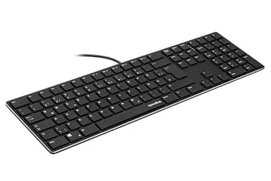 SPEEDLINK Riva Scissor – edles Metall Gehäuse, leise Tastatur flache Tasten, PC Tastatur mit Kabel USB, langlebige Scissor-Switches, kabelgebunden, deutsches Layout QWERTZ, schwarz